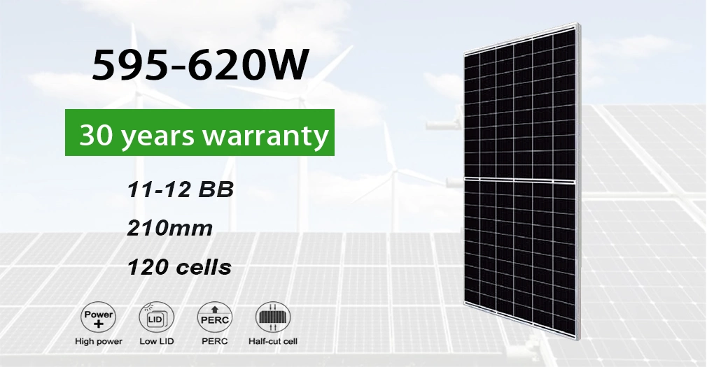 Factory Mono Highest Monocrystalline Solar Power Half Cell 605W Solar Panel PV Module for Solar Energy System